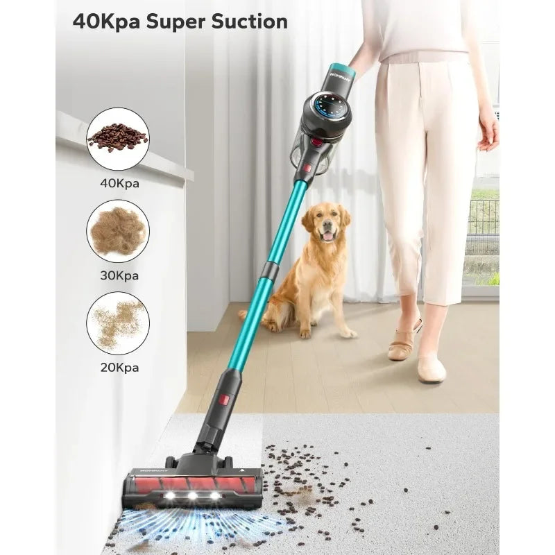 The Cordless Rechargeable Vacuum Cleaner, 500W/40Kpa  Up to 60 minutes Runtime