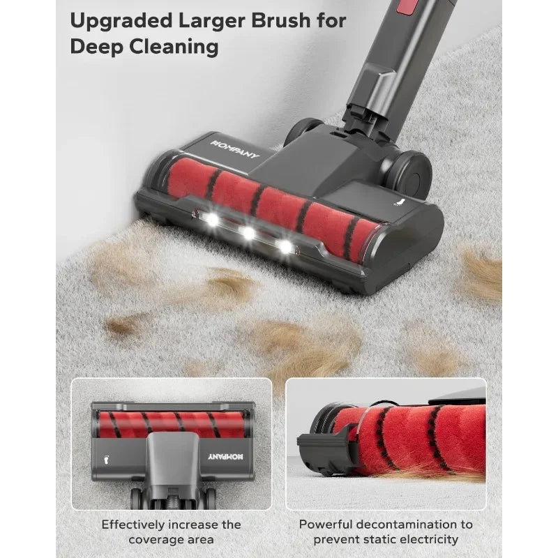 The Cordless Rechargeable Vacuum Cleaner, 500W/40Kpa  Up to 60 minutes Runtime