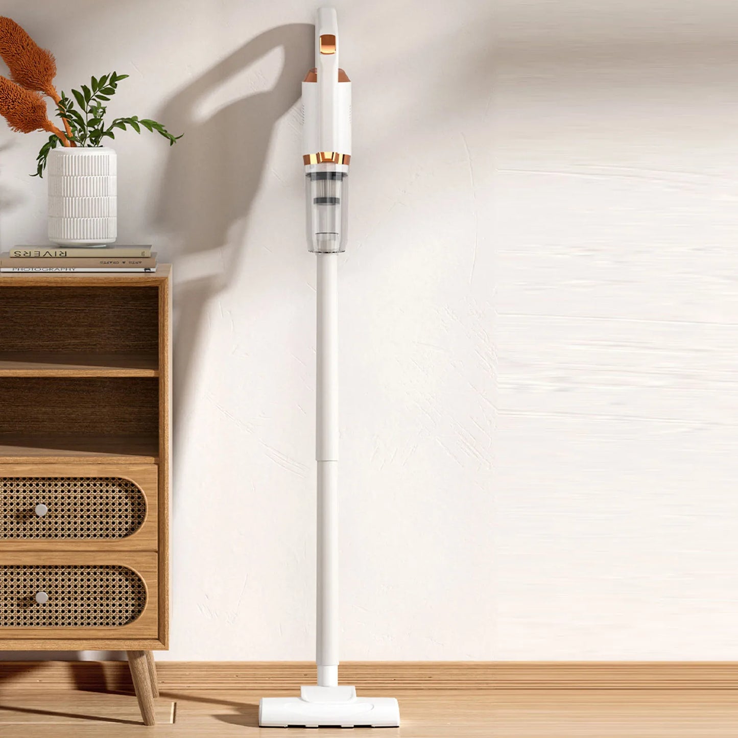 Vacuum Cleaner 2 in 1 Quiet Rechargeable Handheld Powerful Upright Stick Vacuum Cleaner with Floor Brush for Home